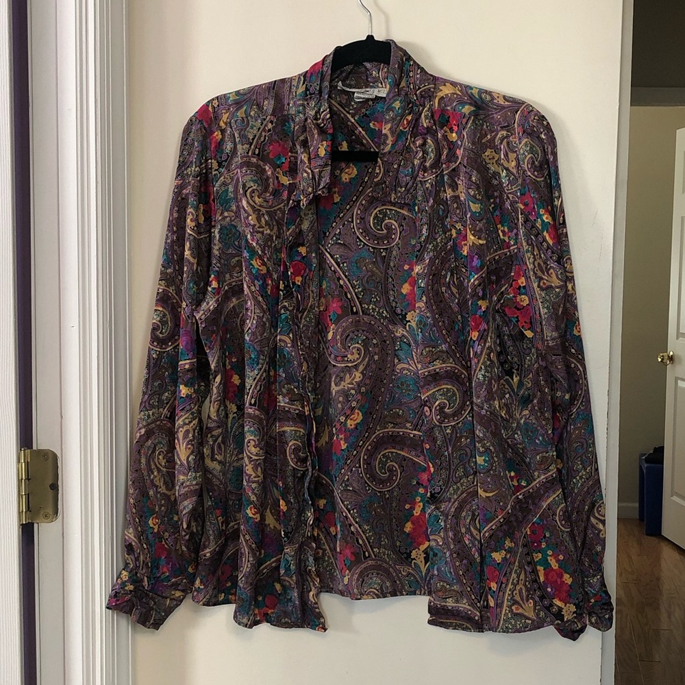 Printed Button Up Blouse